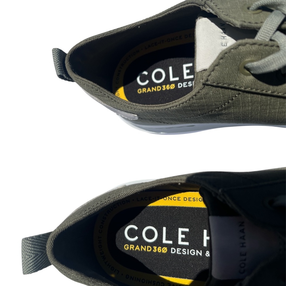 Cole Haan New Men's 10.5 Olive Green Canvas Sneakers - Picture 6 of 7